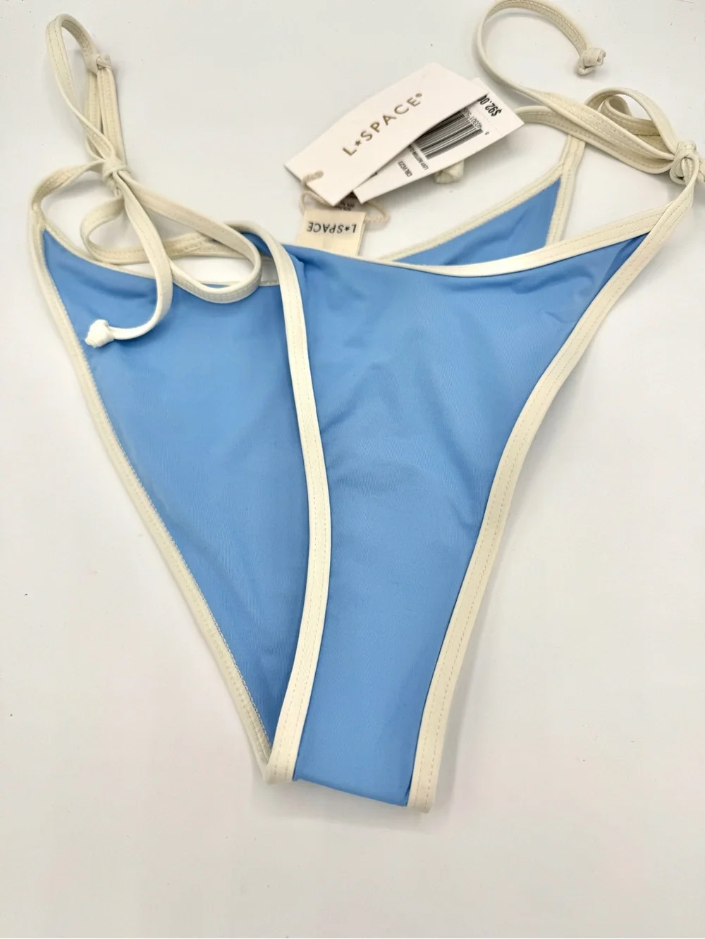 NWT L Space Levy Classic Swim Bottom in Aura Blue / Cream Bikini